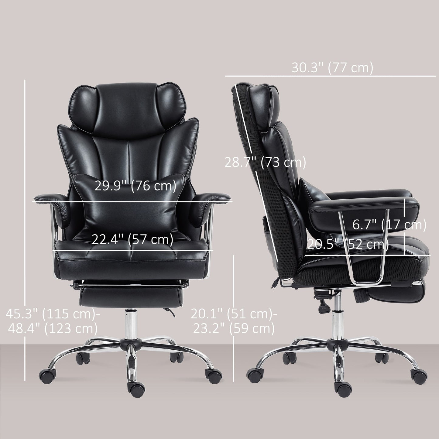 Matteo Executive Office Chair with 6 Points Massage-Black