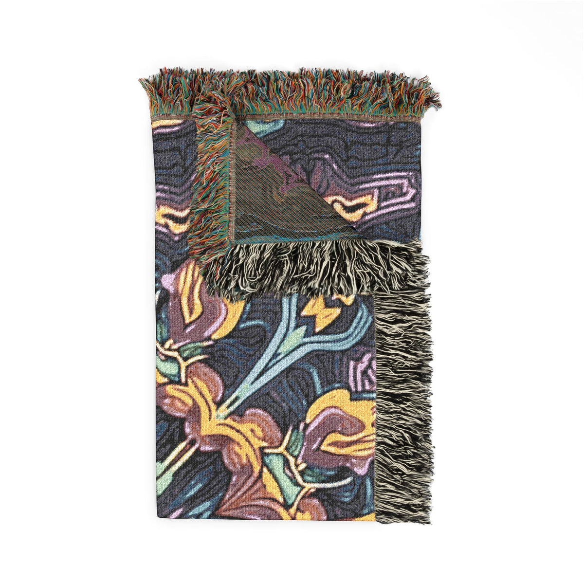 Bohemian Mosaic Woven Blanket — Vintage Tile Medallion Blanket Throw
