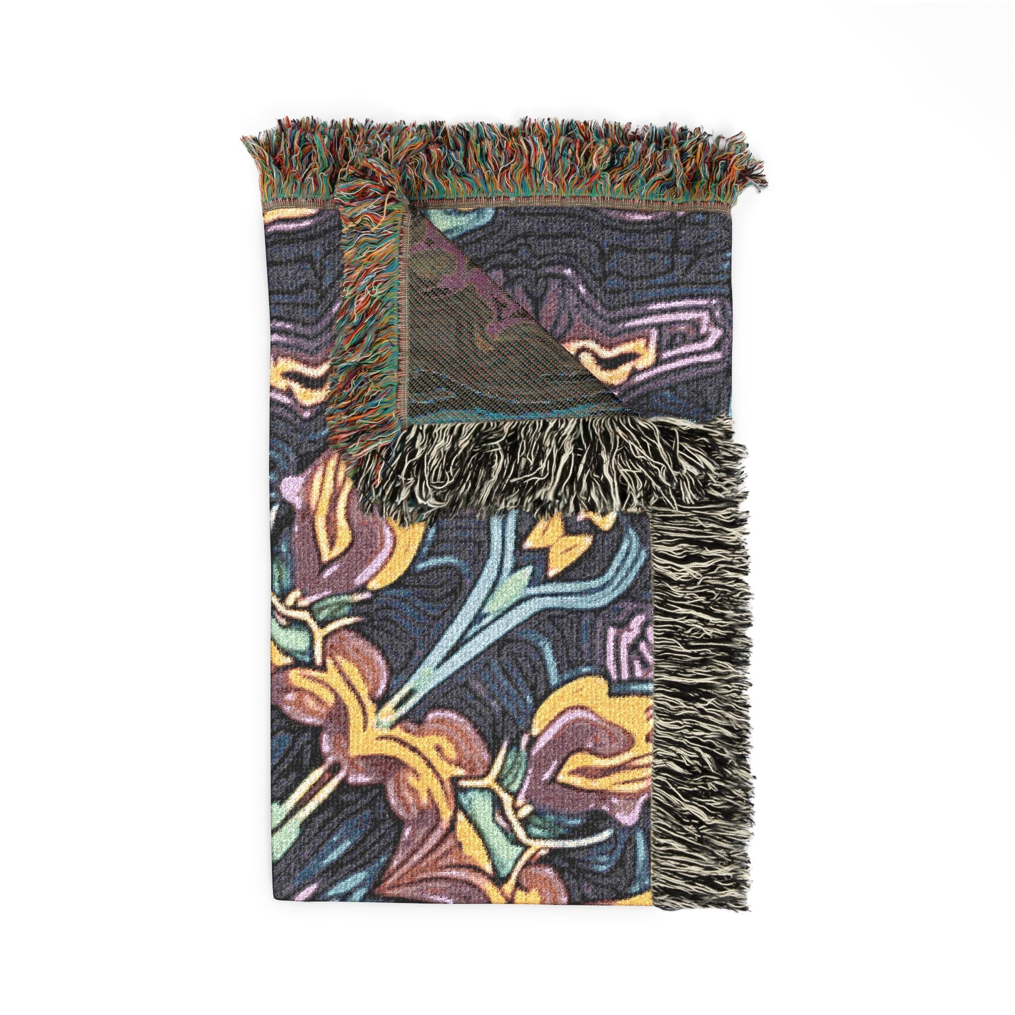 Bohemian Mosaic Woven Blanket — Vintage Tile Medallion Blanket Throw