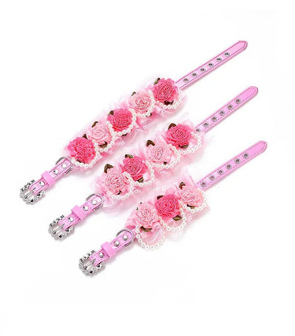 Rosey Pearl Dog Collar | Elegant Jewelry Collar
