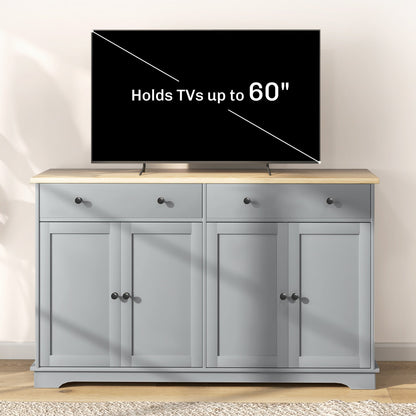 Modern Sideboard, Buffet Cabinet with Storage Drawers, Adjustable Shelves for Living Room, Dining Room, Entryway, Grey