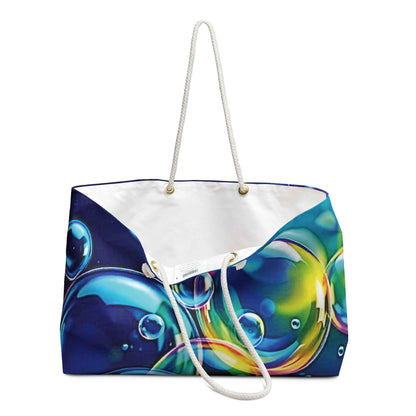 Colorful Soap Bubbles Weekender Bag | Vibrant Bubble Print Large Tote Bag