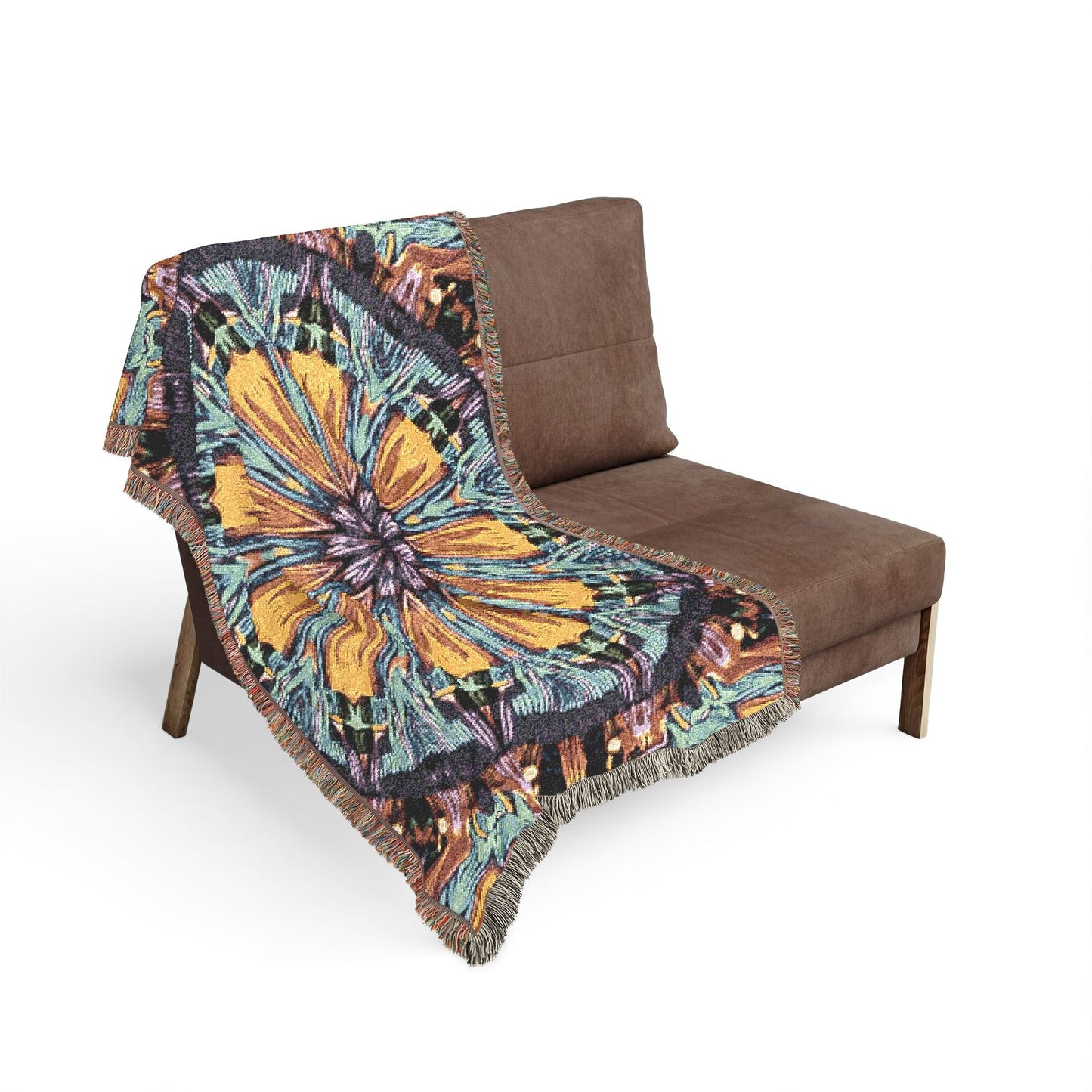 Kaleidoscope Mandala Woven Blanket — Boho Decorative Throw for Living Room & Gift