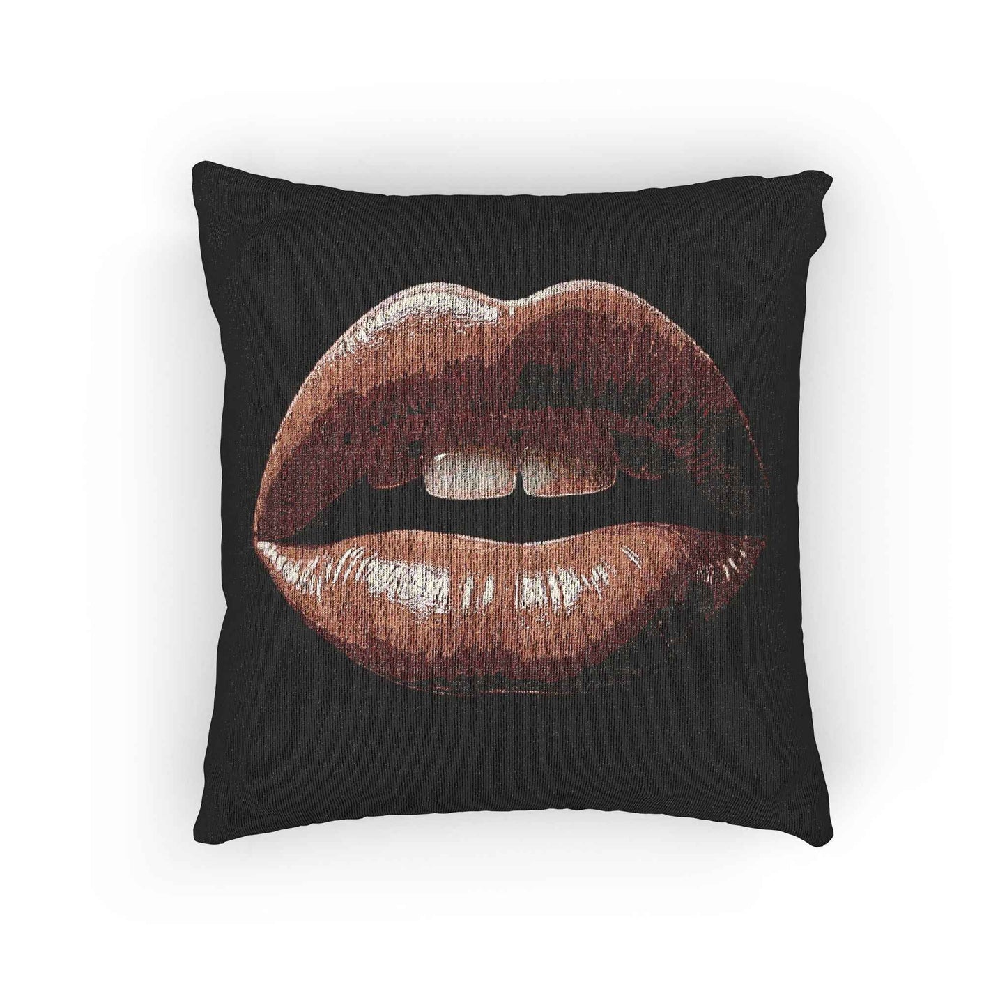 Kiss Design Woven Pillow | Lip Print Accent Pillow