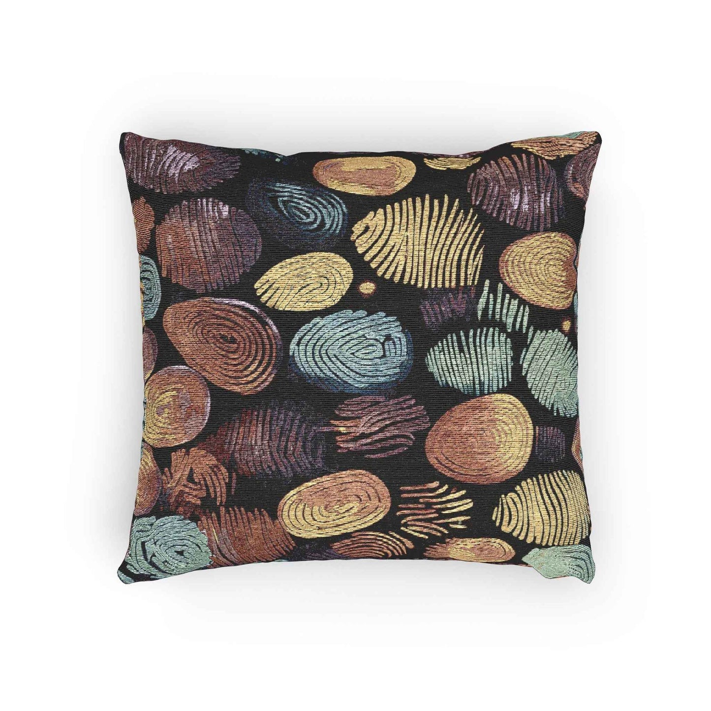 Abstract Pebble Tapestry Woven Pillow | Multicolor Stone Pattern Throw Cushion