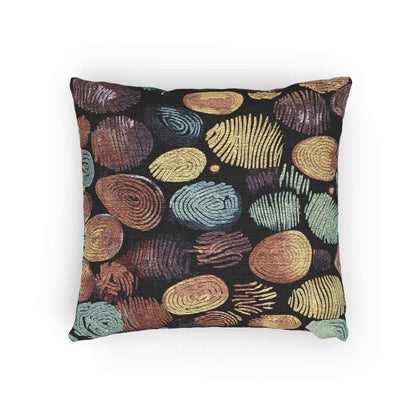 Abstract Pebble Tapestry Woven Pillow | Multicolor Stone Pattern Throw Cushion
