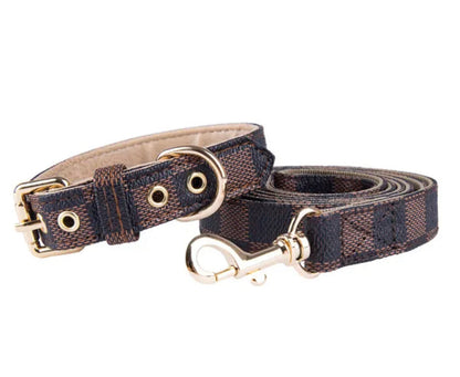Chewy Vuitawn Dog Collar & Leash Set | Luxury Dog Accessories