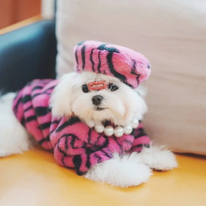 Zebra Cape and Hat Set | Dog Costume Set