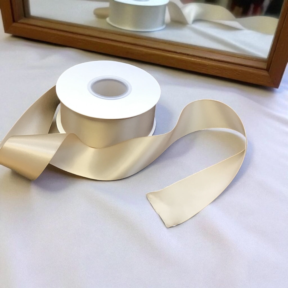 Ribbon Double Face Tan #836 -3.8 cm Wide