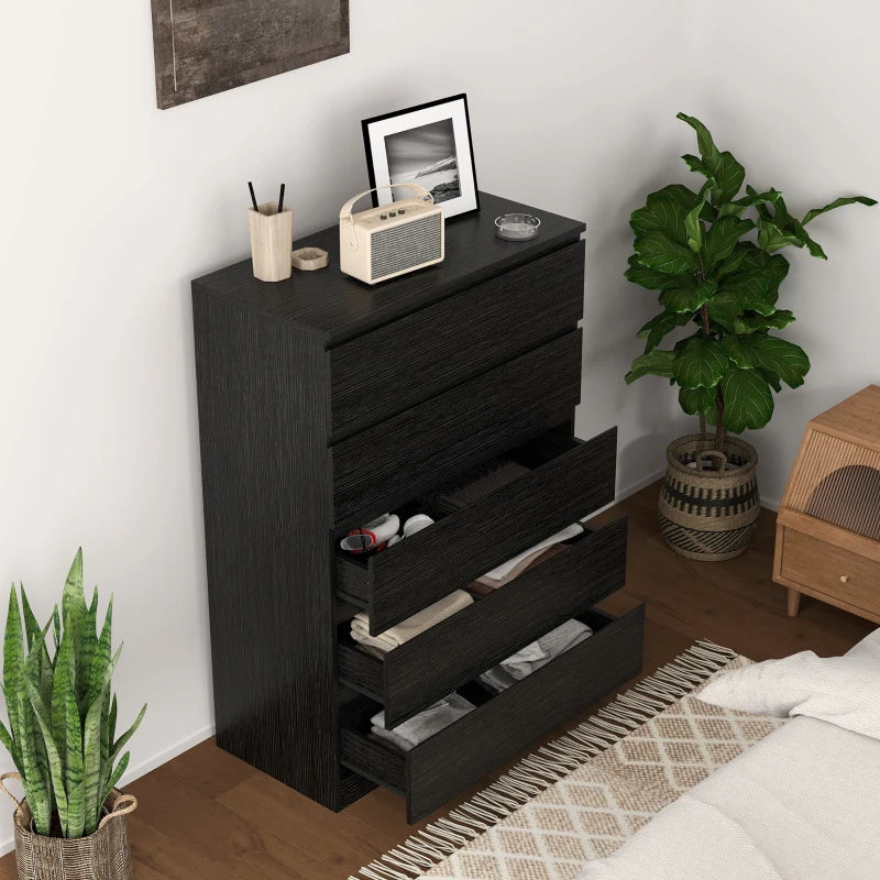 Ali Chest with 5 Drawers for Bedroom and Closets-Black