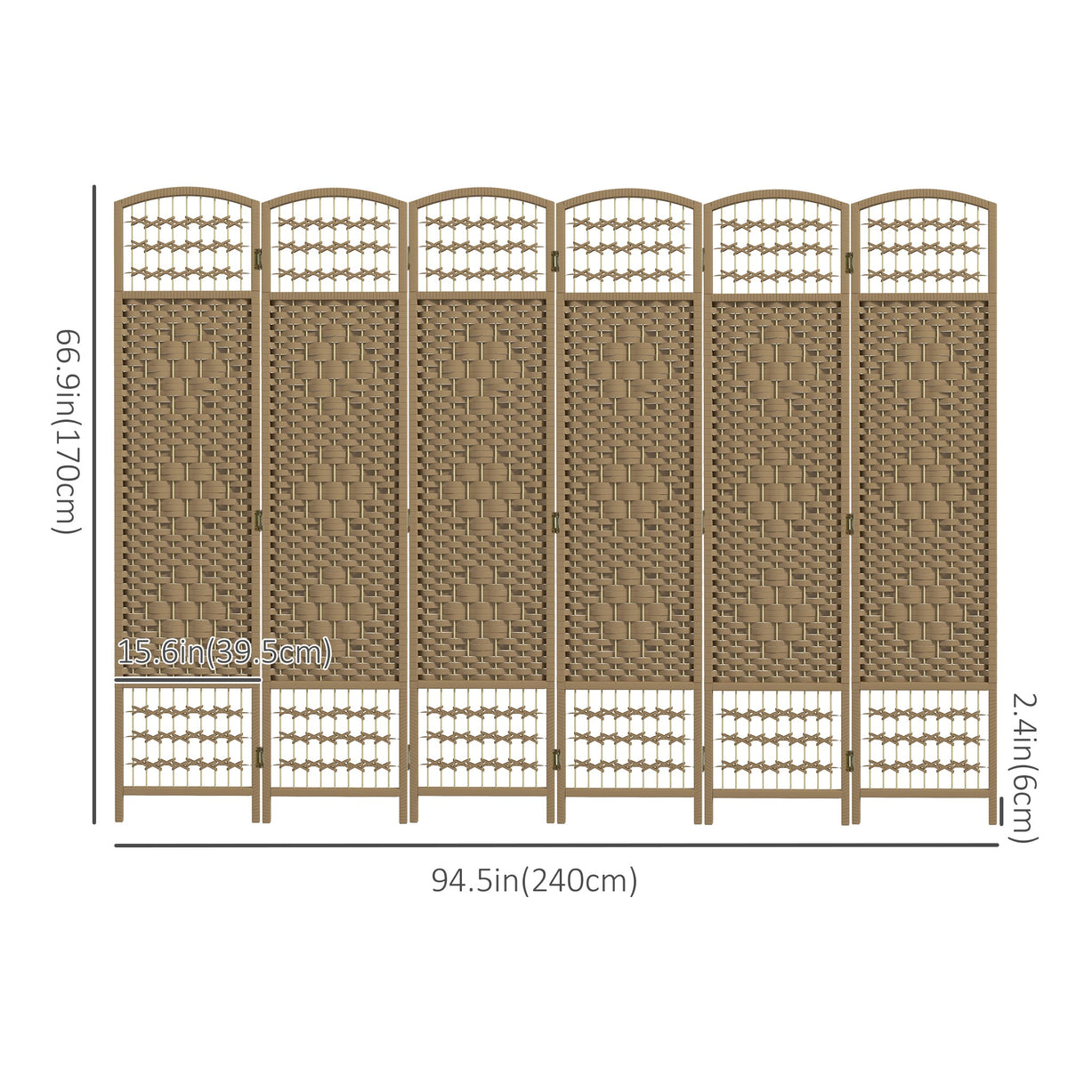 4 Panel Folding Room Divider, Portable Privacy Screen, Wave Fiber Room Partition for Home Office, Black