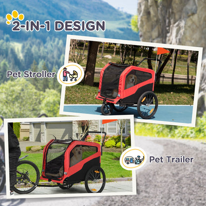 2-in-1 Dog Bike Trailer for Large Dogs, Green