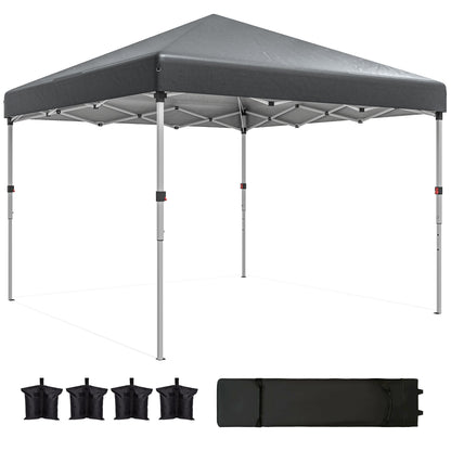 10' x 10' Pop Up Canopy with Sidewalls, Roller Bag, Height Adjustable Instant Tent for Outdoor, Garden, Patio, Black
