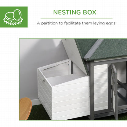 77" Chicken Coop Hen House Rabbit Hutch Poultry Cage Pen Outdoor Backyard with Nesting Box Run Natural