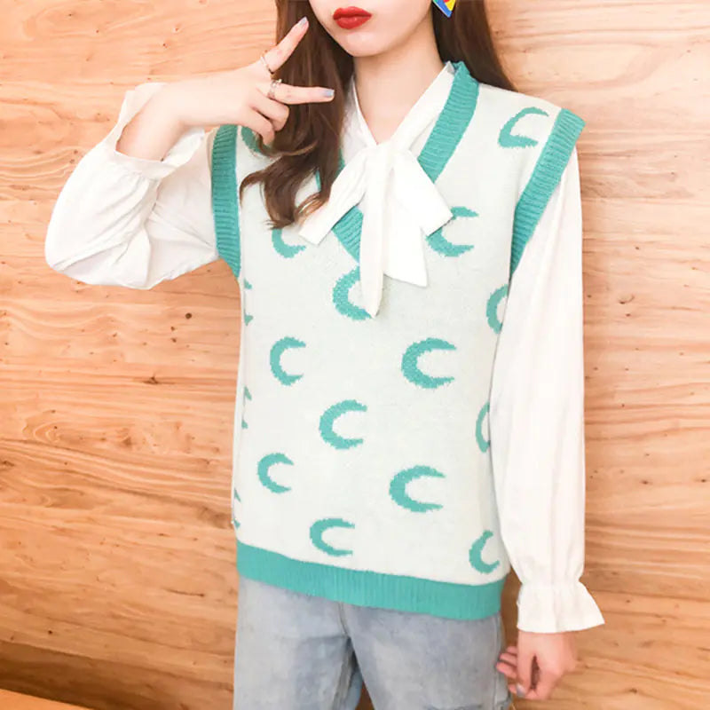 Vintage Knitted Sweater Vest for Women (Autumn/Winter)