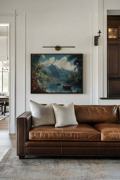 EMERALD LAGOON, Oeuvre sur toile étirée