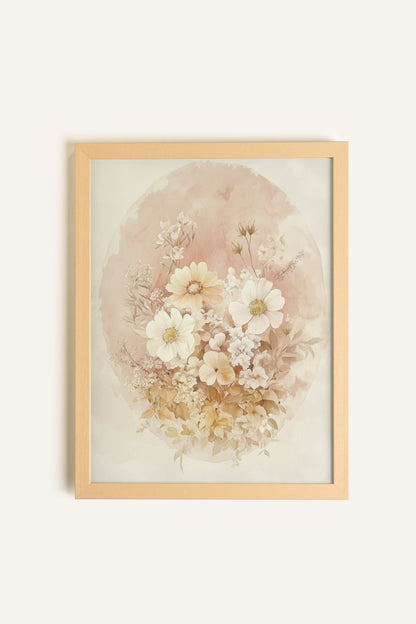 BOUQUET FANÉ, Toile rigide encadrée