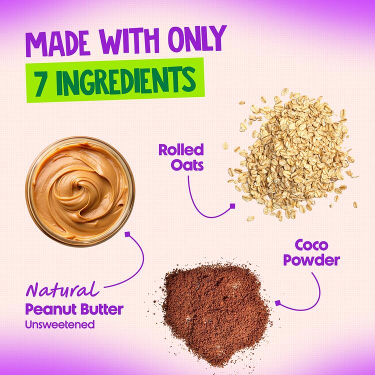 High Protein Super Oats Chocolate – Rolled Oats, Natural Peanut Butter, Cocoa Powder, Nuts & Seeds – 22% Protein, Source of Dietary Fibre & Healthy Fats, No Added Sugar & Salt
