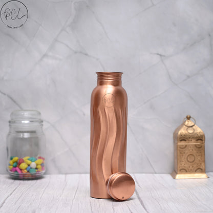 Unique Wave Design 100% Pure Copper Water Bottle 950 ML