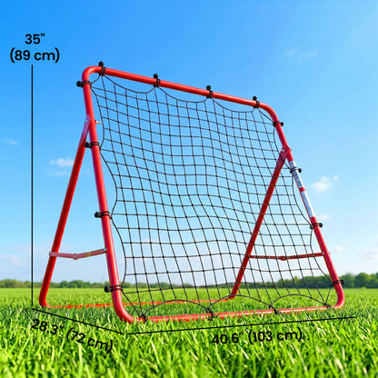Soccer Rebounder Net, 3.5 x 3ft Easy Setup Bounce Back Net with 5 Adjustable Angles
