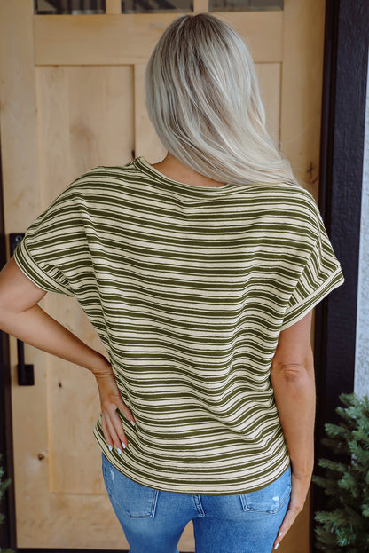 Striped Side Slit Top — Relaxed Casual Top for Women