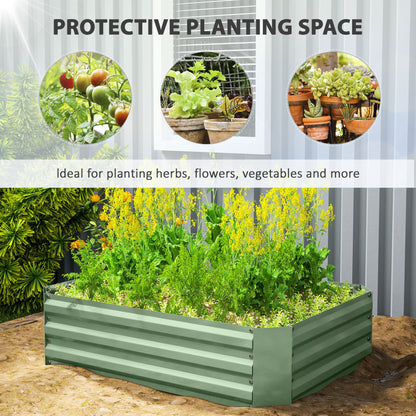 Galvanized Raised Garden Bed, 4' x 3' x 1' Outdoor Metal Planter Box, Raised Bed for Growing Flowers and Herbs