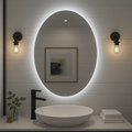 Noir Éclipse Oval LED Bathroom Mirror — Back-Lit, Dimmable, Anti-Fog & Brightness Memory (3000K/4000K/5000K) | 24"×32" or 30"×36" | CE & ETL Certified
