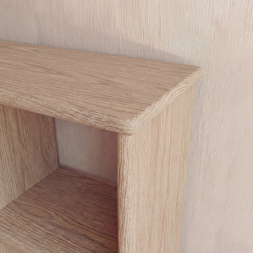Nine cube bookshelf in white oak