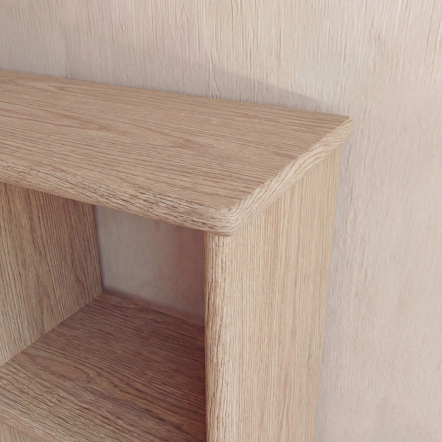 Nine cube bookshelf in white oak