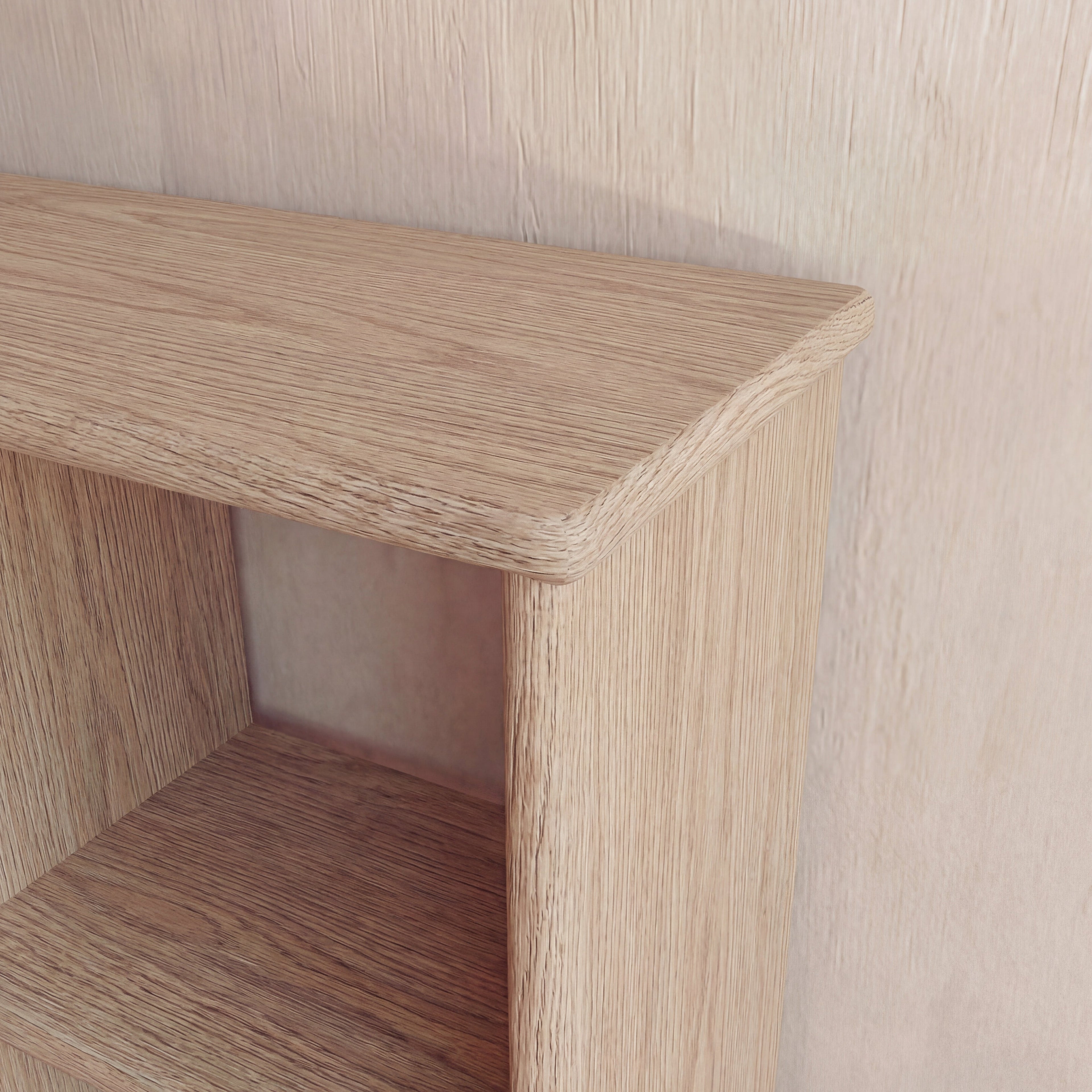 Nine cube bookshelf in white oak