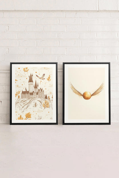 GOLDEN WINGS DUO (2 Oeuvres sur toile étirée)