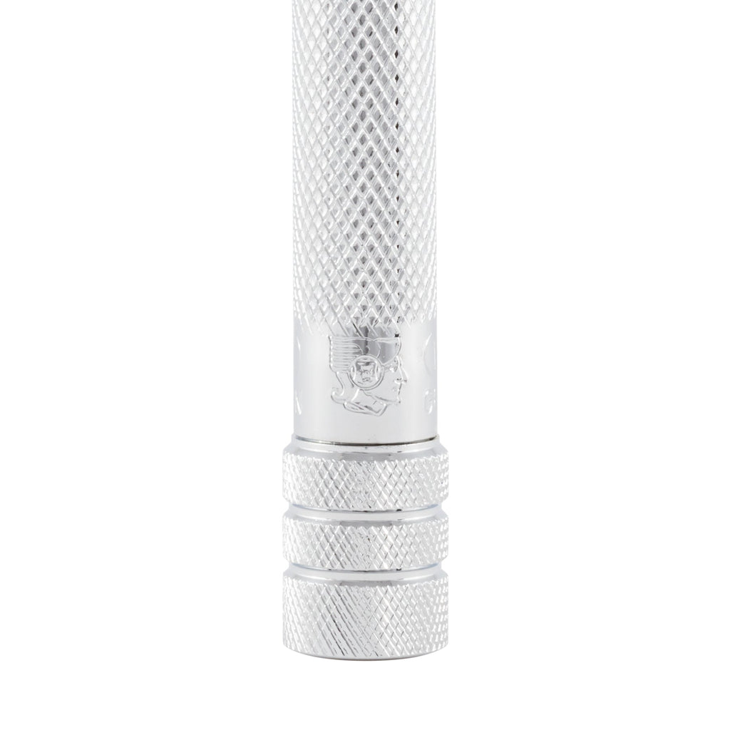 Merkur 23C 3-Piece DE Safety Razor, Closed Comb, Knurled Extra Long Handle, Chrome