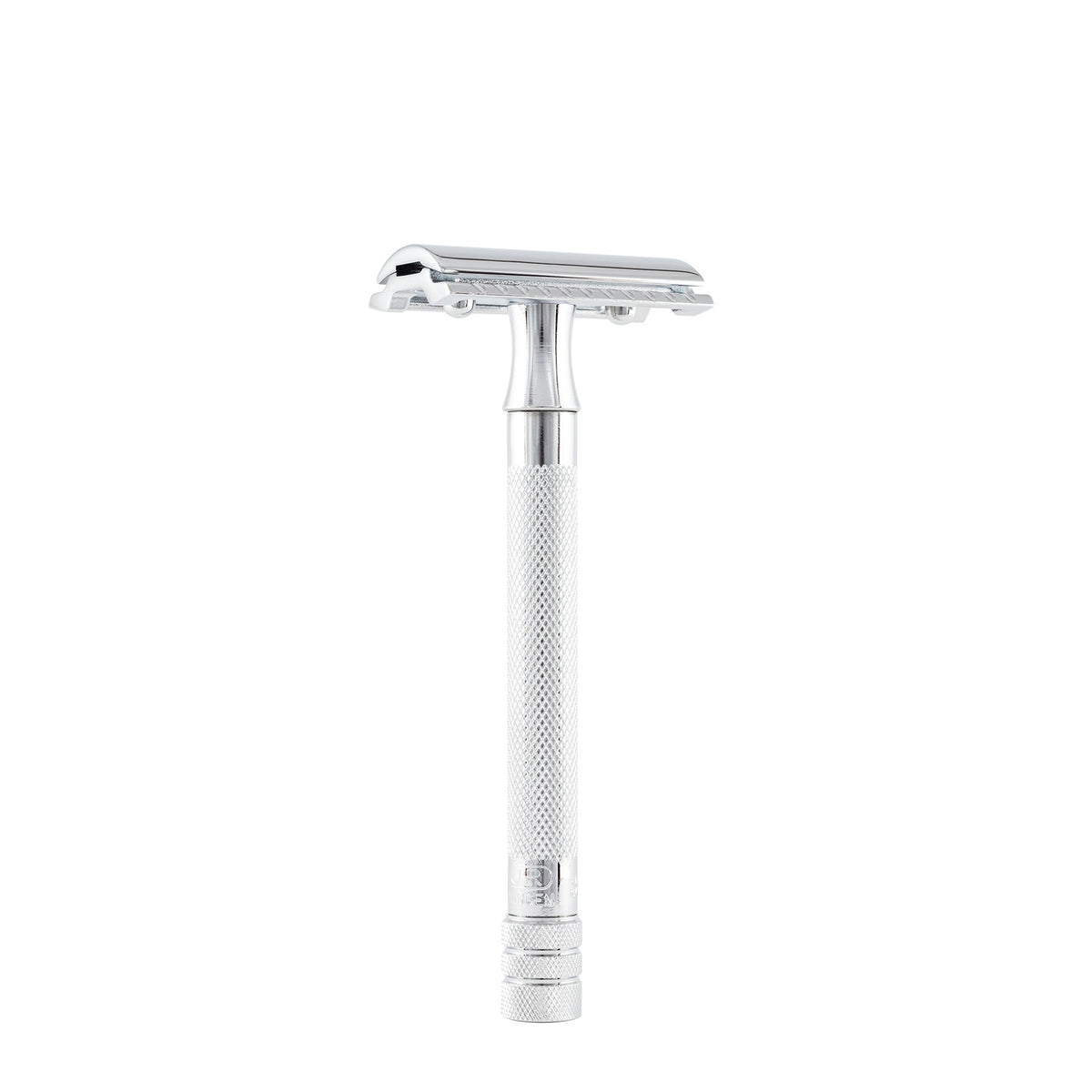Merkur 23C 3-Piece DE Safety Razor, Closed Comb, Knurled Extra Long Handle, Chrome