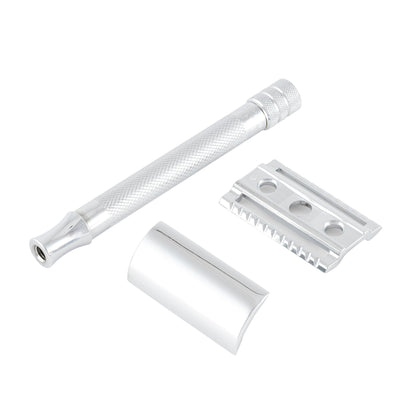 Merkur 23C 3-Piece DE Safety Razor, Closed Comb, Knurled Extra Long Handle, Chrome