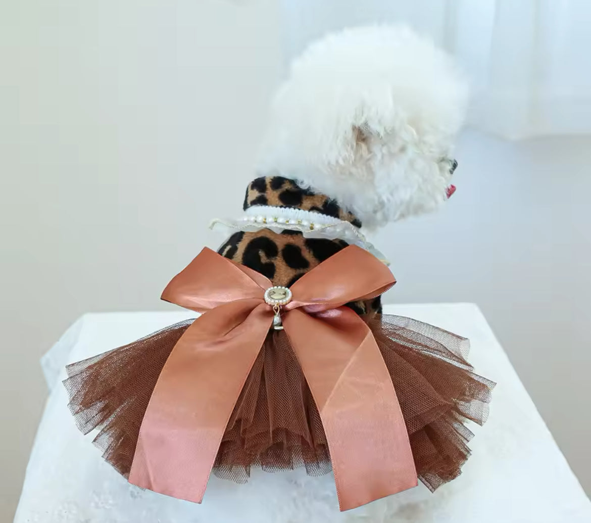 Cheetah Print Dog Dress | Dog Dress for Special Occasions
