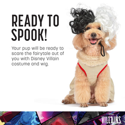 Disney for Pets Halloween Disney Villains Cruella Costume - Extra Large - | Disney Villains Halloween Costumes for Dogs, Officially Licensed Disney Dog Halloween Costume, Beige (FF22930)