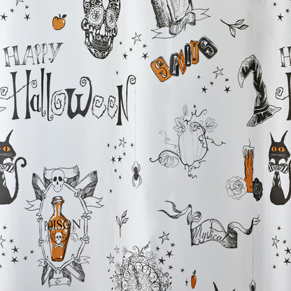 SKL Home Happy Halloween Shower Curtain & Hook Set, Multicolored 12 Piece