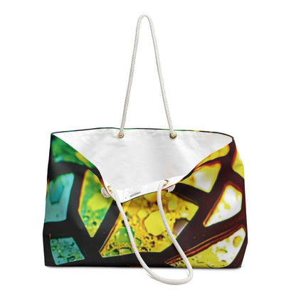 Rainbow Stained Glass Mosaic Weekender Bag | Colorful Travel Tote
