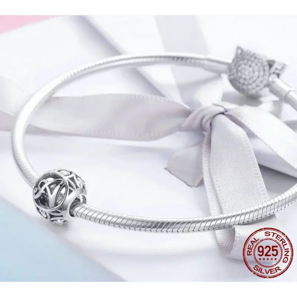 925 Sterling Silver Alphabet Charms - A To Z Letter Collection For Diy Jewelry Making