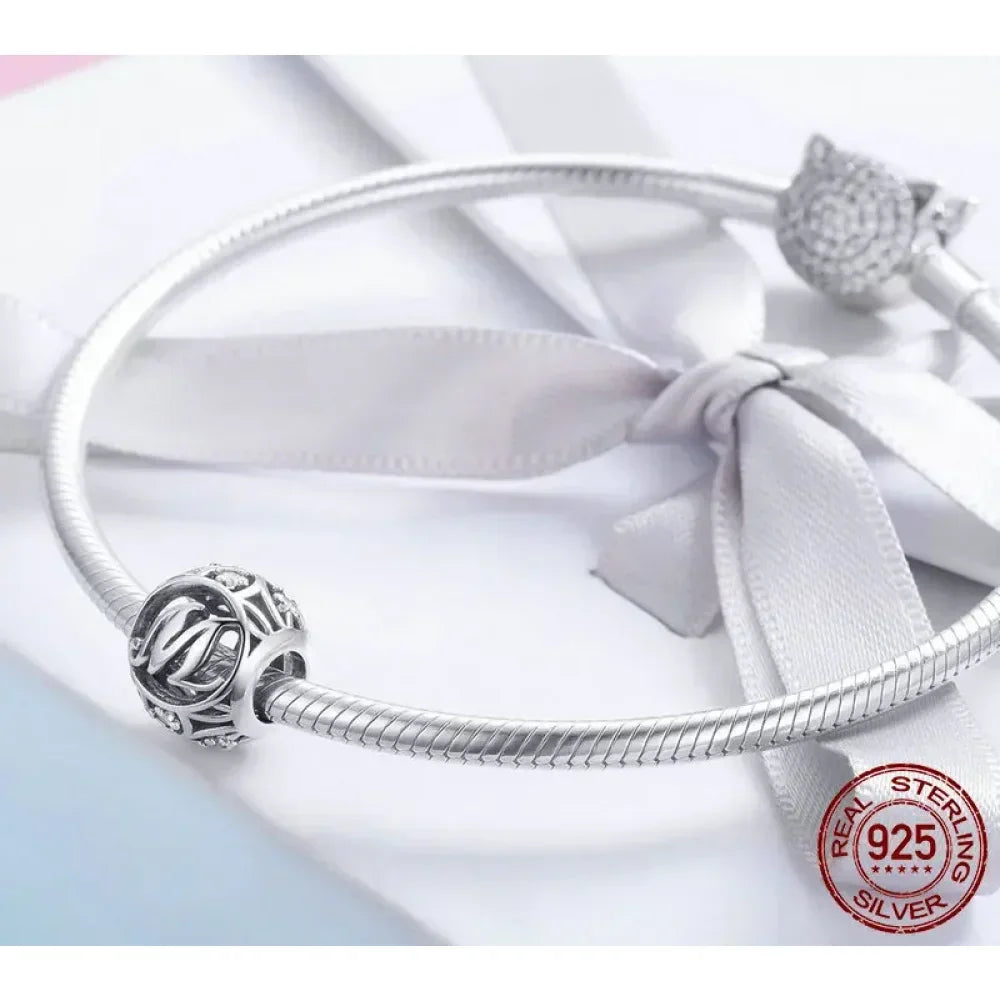 925 Sterling Silver Alphabet Charms - A To Z Letter Collection For Diy Jewelry Making