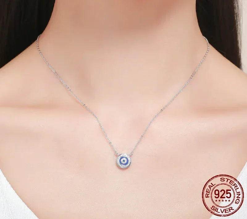 Guardian Evil Eye Sterling Silver Pendant Necklace