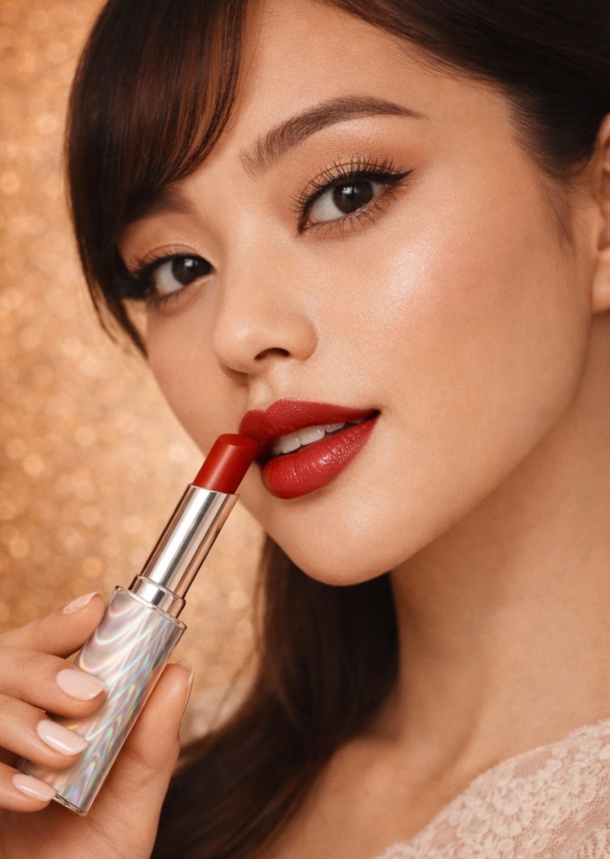 Chic Sleek Silver Red Lipstick