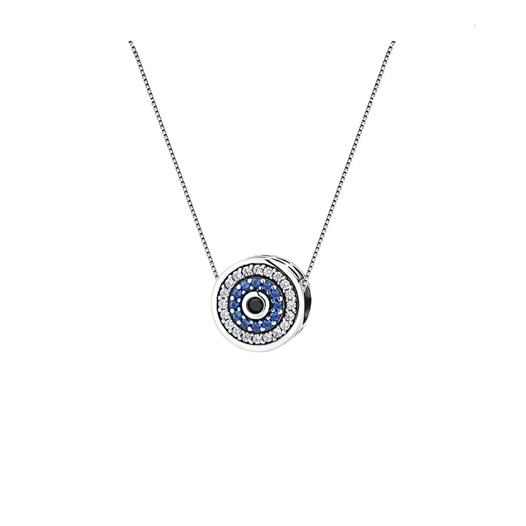 925 Sterling Silver Blue Crystal Evil Eye Necklace | Lucky Eye Neck Chain | Women'S Birthday Gift Fine Jewelry