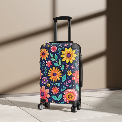 Floral Carry-On Suitcase — Bright Daisy Travel Luggage