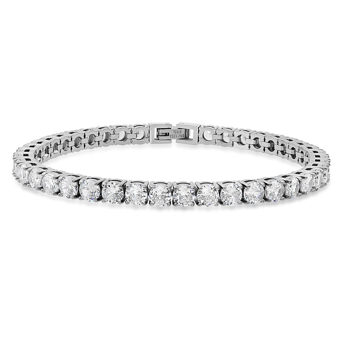 Women’s Stainless Steel Simulated Diamond Tennis Bracelet