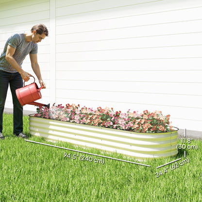 4.9 x 2 x 1ft Galvanized Raised Garden Bed Kit, Metal Planter Box with Safety Edging, Black
