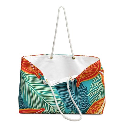 Tropical Palm Leaves Weekender Bag | Beach Tote, Travel Carryall, Large Tote Bag
