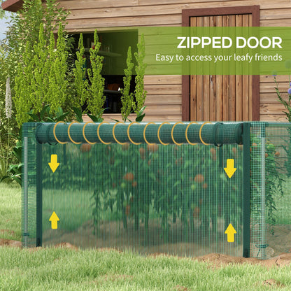 8' x 4' Plant Protection Cage with Zipper Roll-Up Door, Plant Protector from Animals with Galvanised Steel Frame