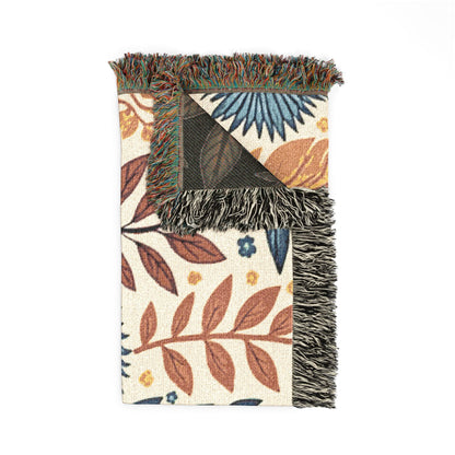 Floral Woven Blanket — Reversible Boho Throw for Living Room & Bedroom