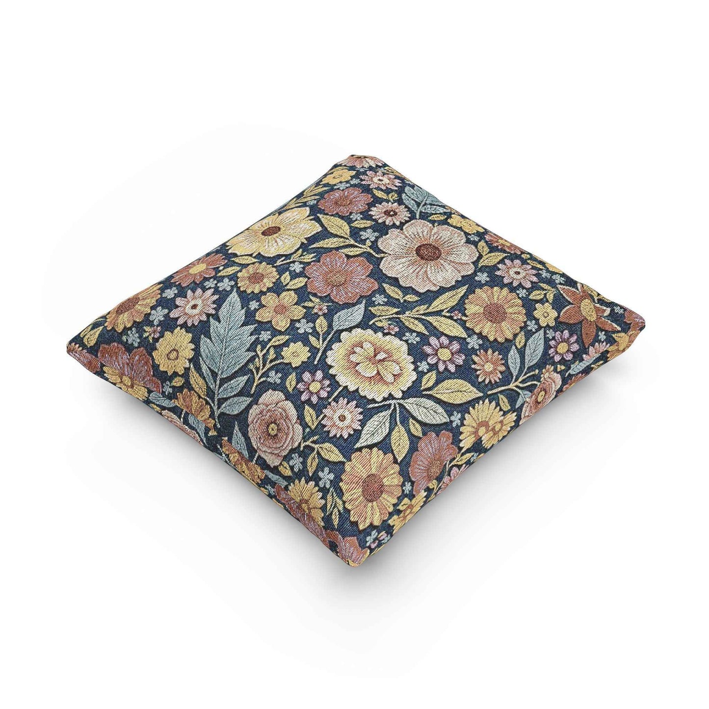 Vintage Floral Tapestry Woven Pillow | Floral Throw Pillow